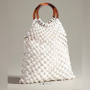 Anthropologie Netted Day-to-Night Satchel | White | NWT